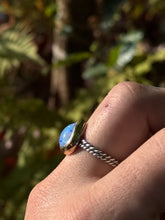 Load image into Gallery viewer, Genuine Opal Silver Smithed Ring size 7.5