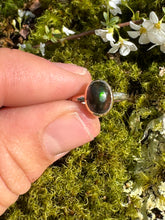 Load image into Gallery viewer, Black Opal Eye Ring size 5.5