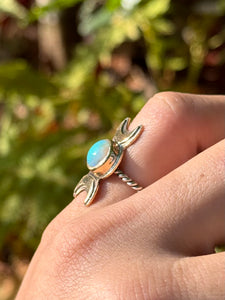 Genuine Opal Triple Goddess Ring size 5.5