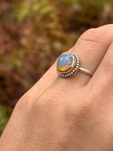 Load image into Gallery viewer, Genuine Opal Silver Smithed Ring size 7.5