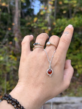 Load image into Gallery viewer, Holly Jolly Garnet mini in solid sterling