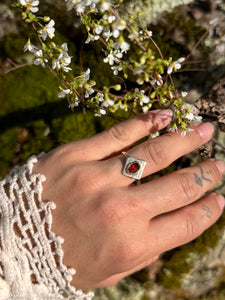 Faceted Garnet Ring size 6.25