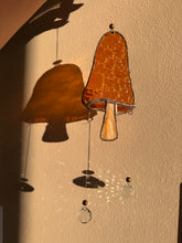 Load image into Gallery viewer, Warm Orange~ Locally made stained glass mushroom suncatcher