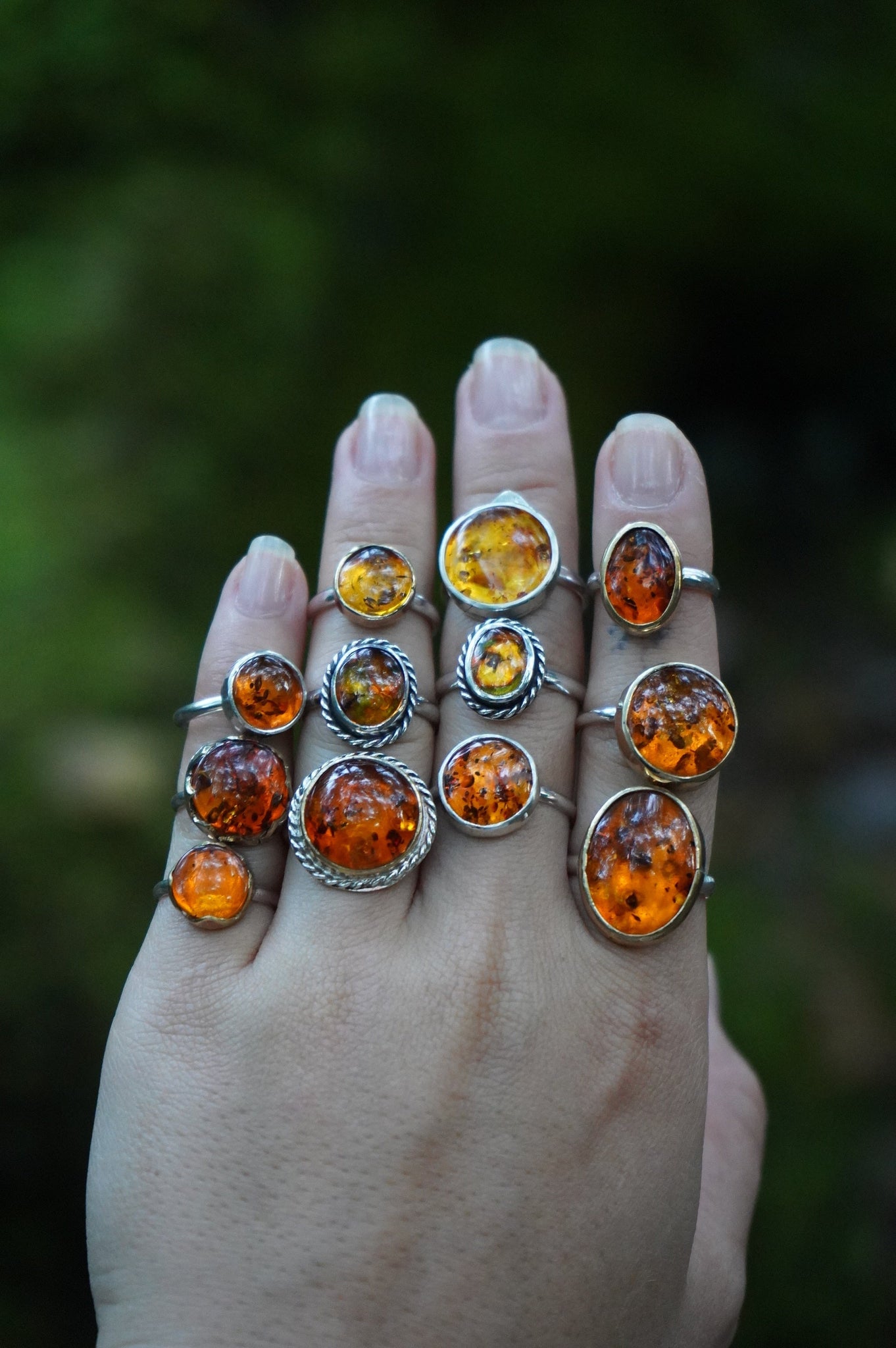 Guaranteed Solid 925 Sterling Silver Ring bright Orange Amber stone  handmade | eBay