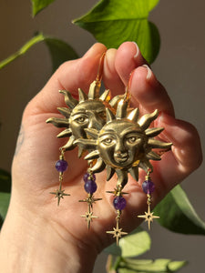 Helios Sun Earrings ~ multi gem options