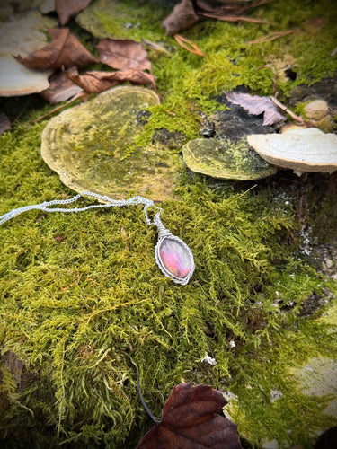 Round Sunrise Dublet Pendant ~ Sterling silver