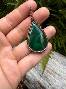 Large Malachite Theia Pendant