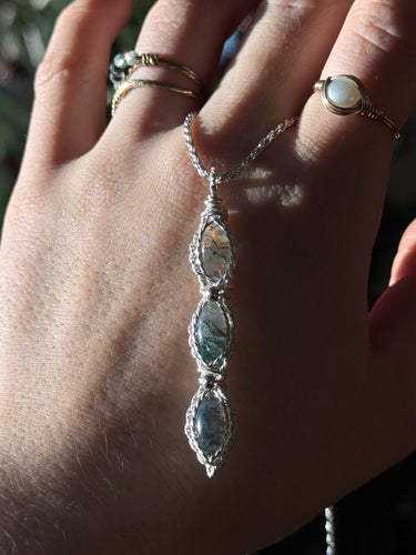 Moss Agate Trinity ~ Sterling