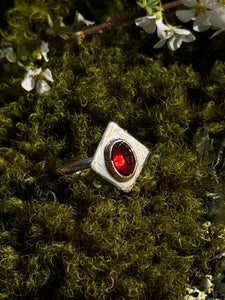 Faceted Garnet Ring size 6.25