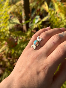 Genuine Opal Triple Goddess Ring size 5.5