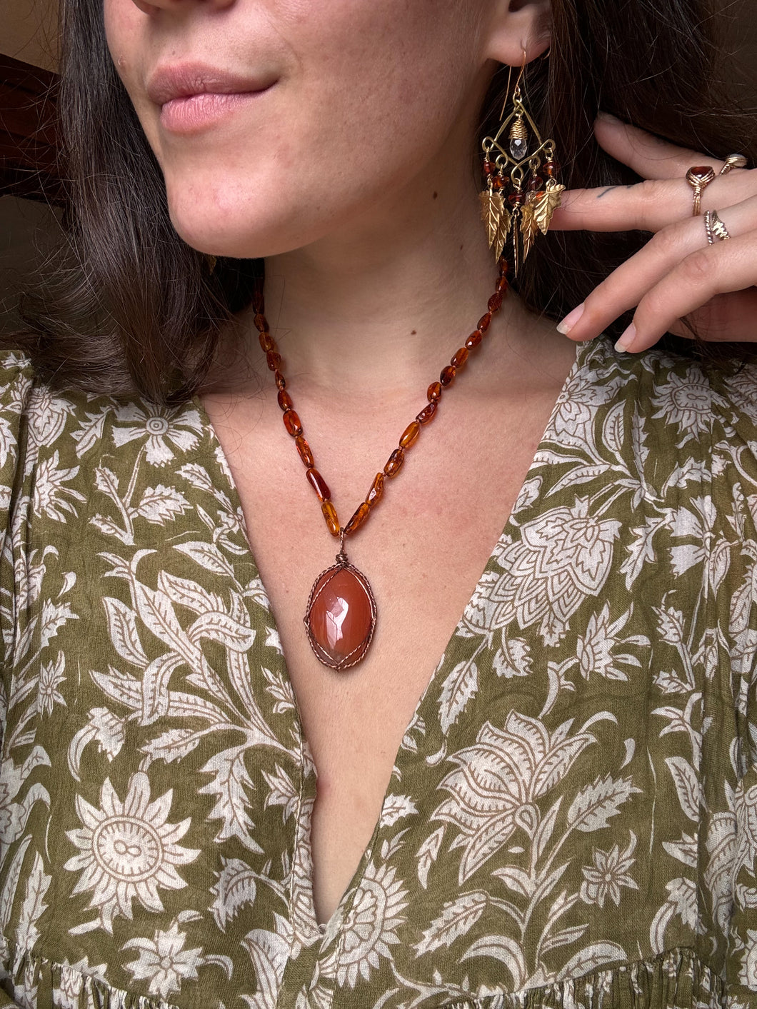 Orange Chalcedony Medallion