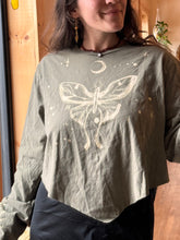 Load image into Gallery viewer, Luna Moth Fairy Crop Top size men’s XL