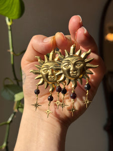 Helios Sun Earrings ~ multi gem options