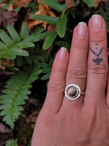 Moss Agate Ring ~ all sterling Size 6