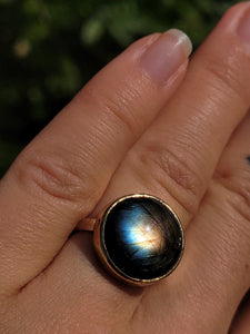 Stormy Labradorite Ring ~ size 6