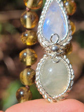 Load image into Gallery viewer, Freyja ~ Sterling Moonstone and Prehnite